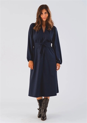 Paris midi kjole Dark Navy Lollys Laundry 